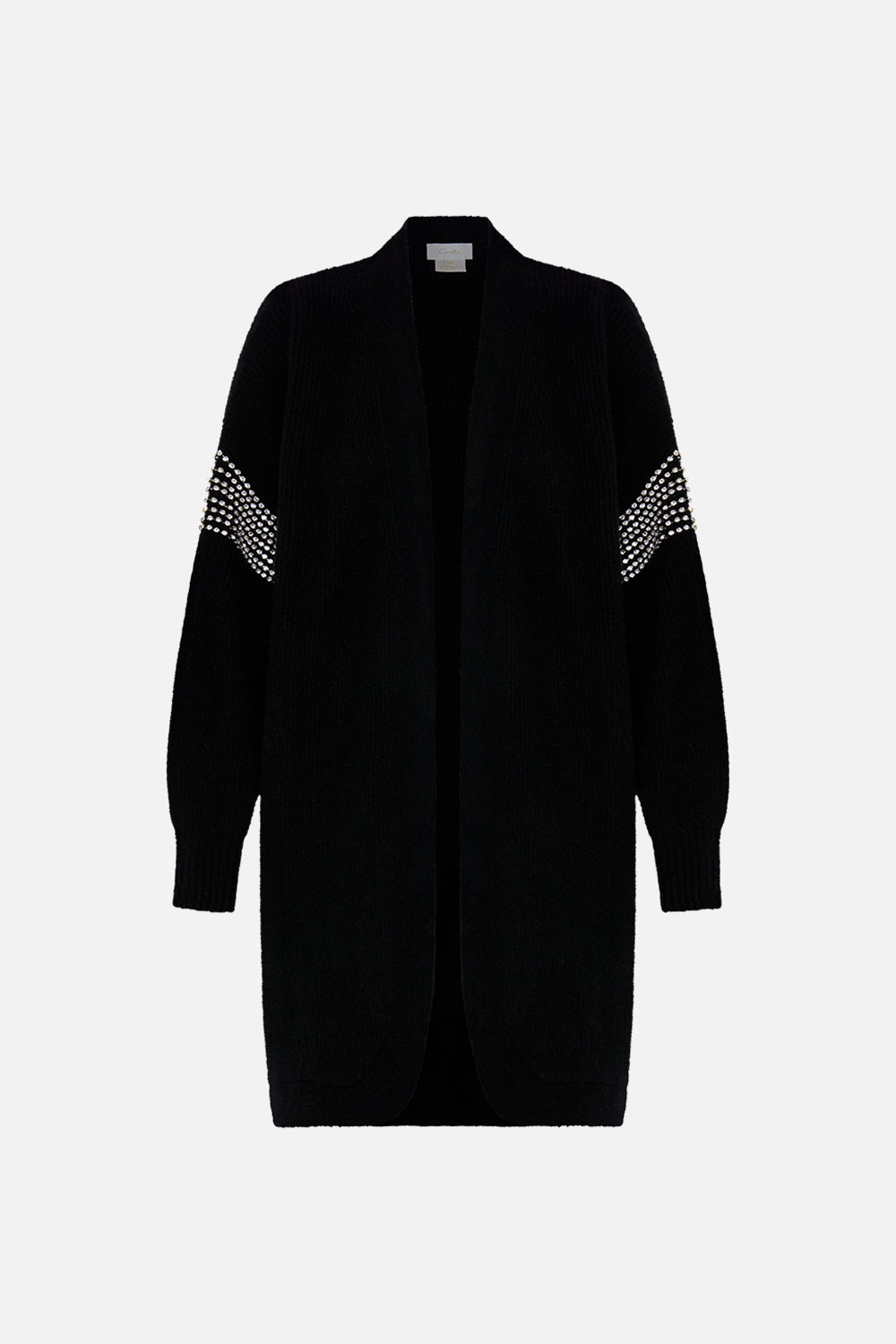 CAMILLA multicolor cocoon knit layer in Magic In The Manuscripts print.