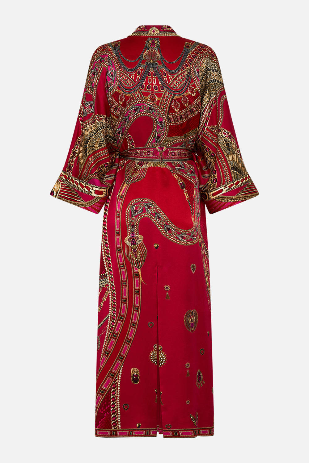 LONG ROBE WITH NARROW COLLAR KISSED BY A COBRA