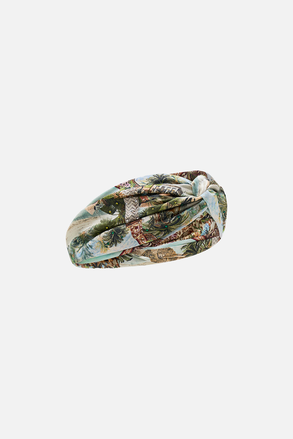 CAMILLA Woven Twist Headband in Views of the Valley Print