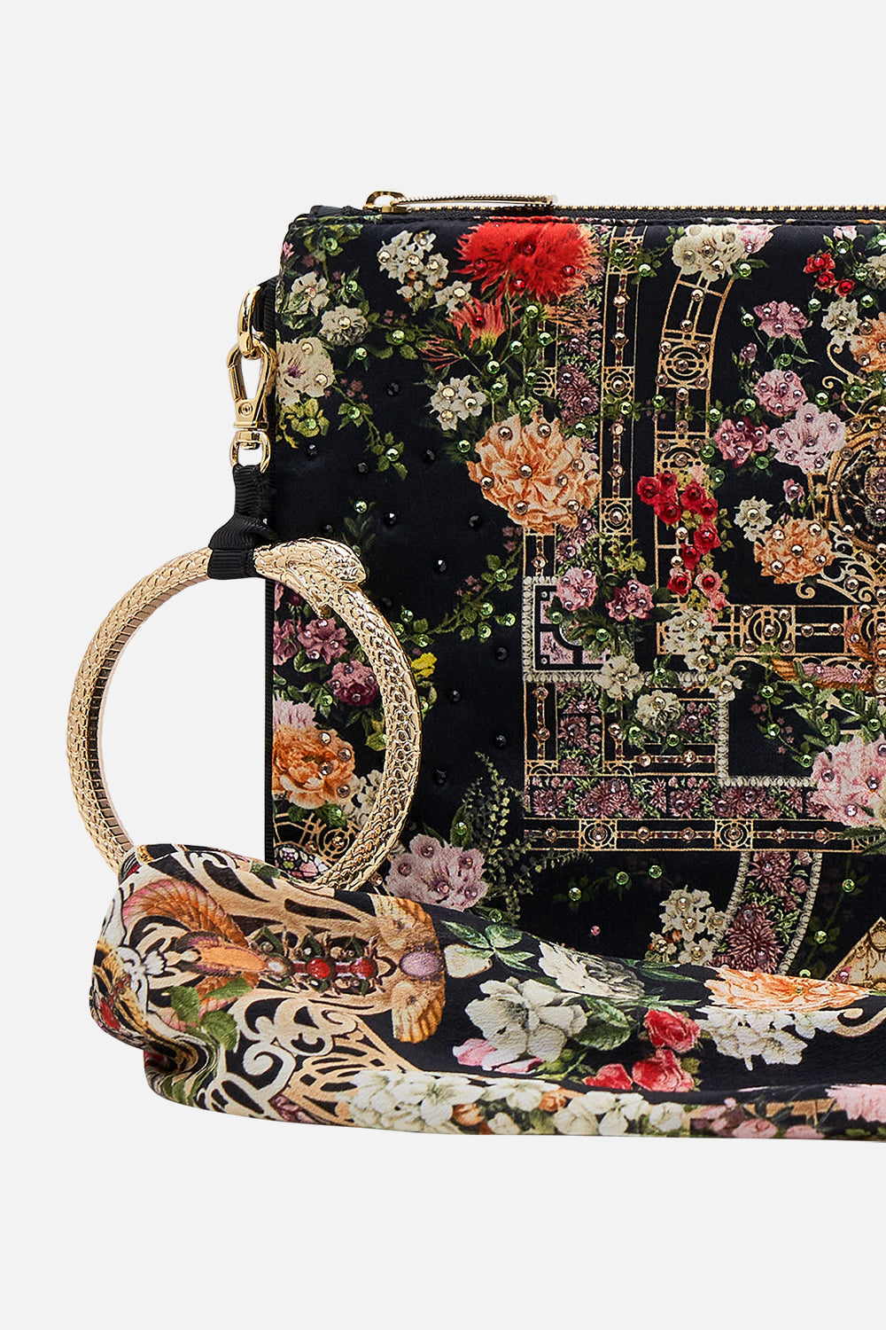 CAMILLA Ring scarf clutch in Adorned in Alexandria print.