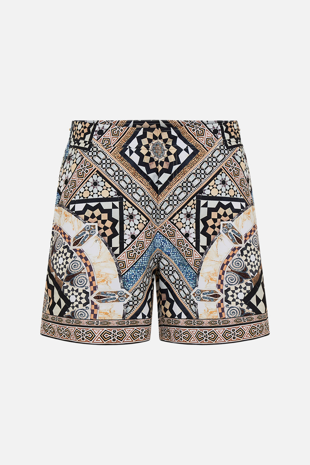 CAMILLA Mid-Length Swim Short in Make Me Your Mosaic Print