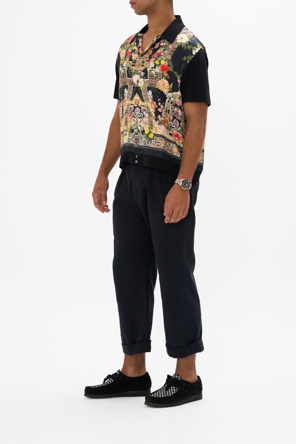 CAMILLA Knit Sleeve Shirt in Adorned in Alexandria print