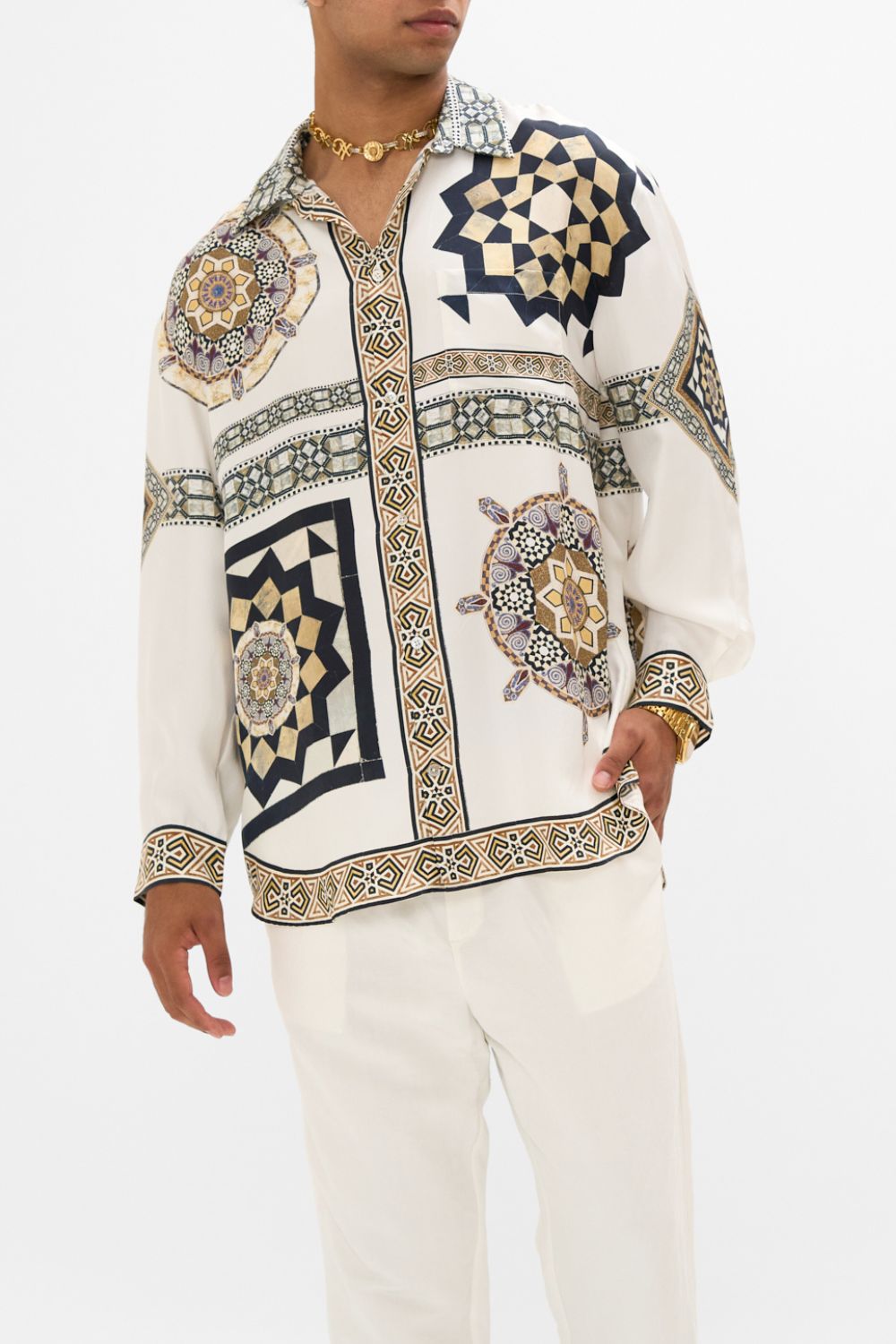 CAMILLA Oversized Shirt in Make Me Your Mosaic Print