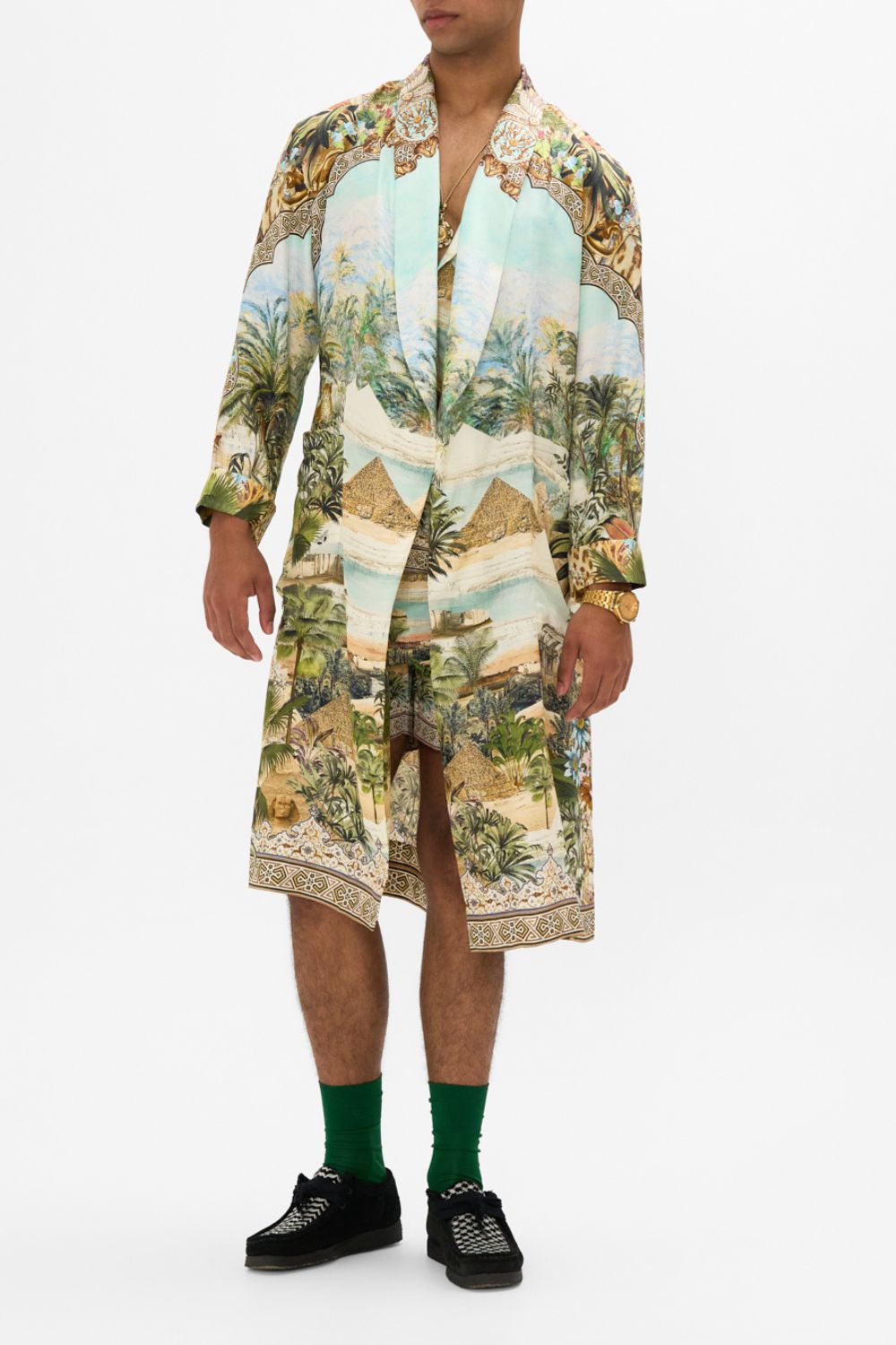 CAMILLA Full-Length Robe in Views of the Valley Print