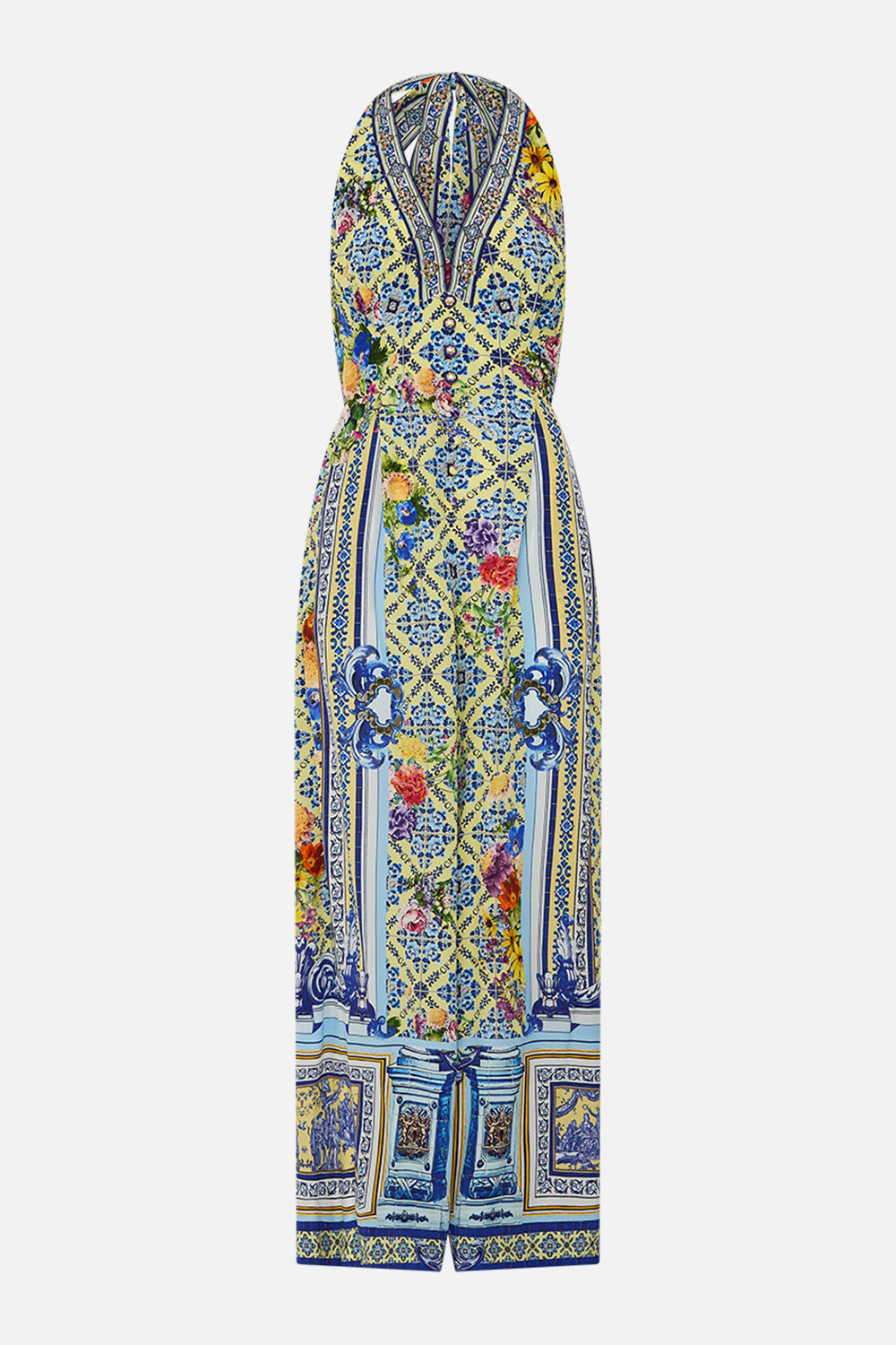 HALTERNECK JUMPSUIT WITH TIE NECK WALL TO WALL WONDERS