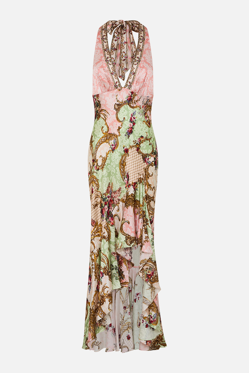 VESTIDO SESGADO CON BAJO CON VOLANTE THE QUEENS QUARTERS