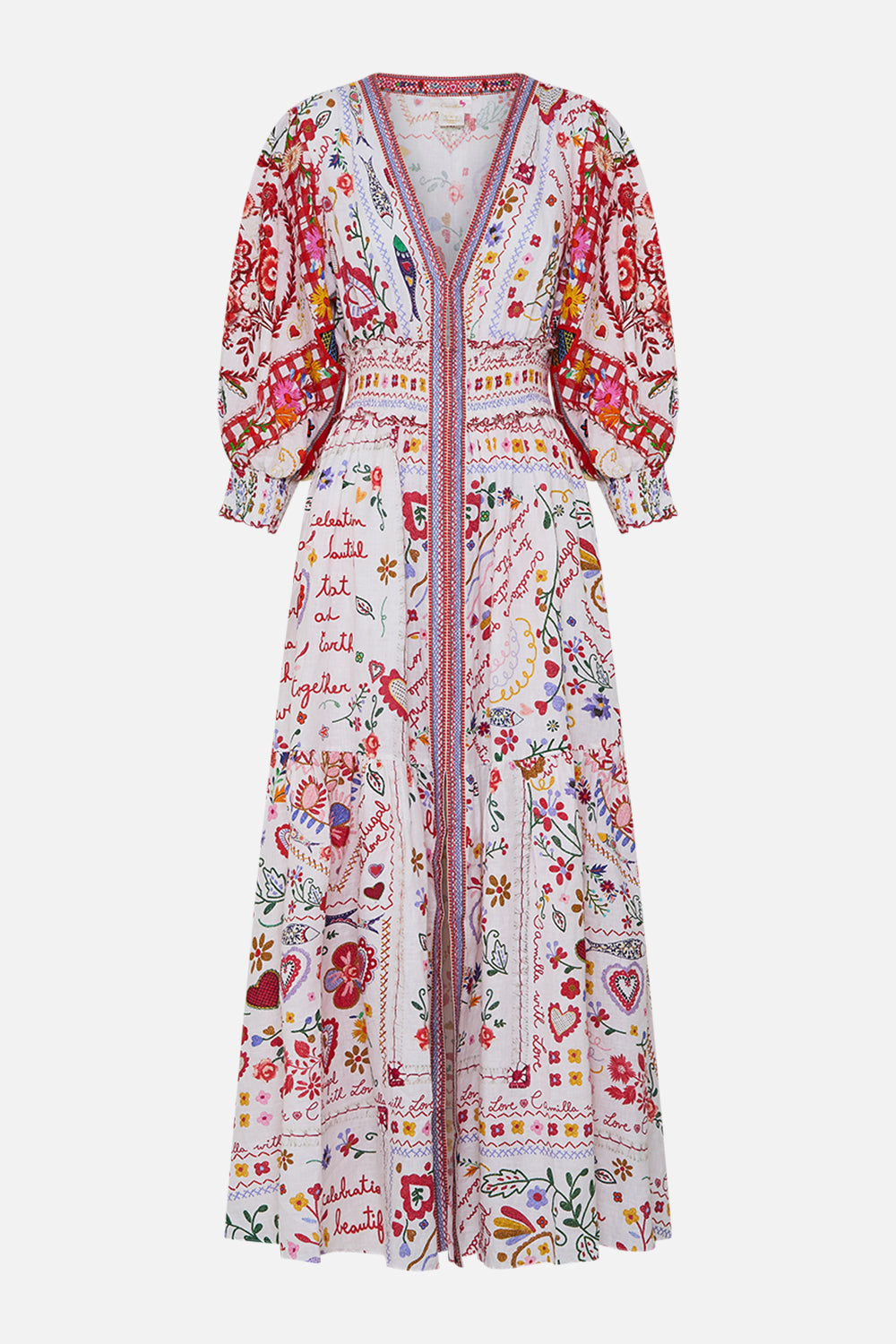 SHIRRED WAISTBAND LONG DRESS A KITSCH IN TIME