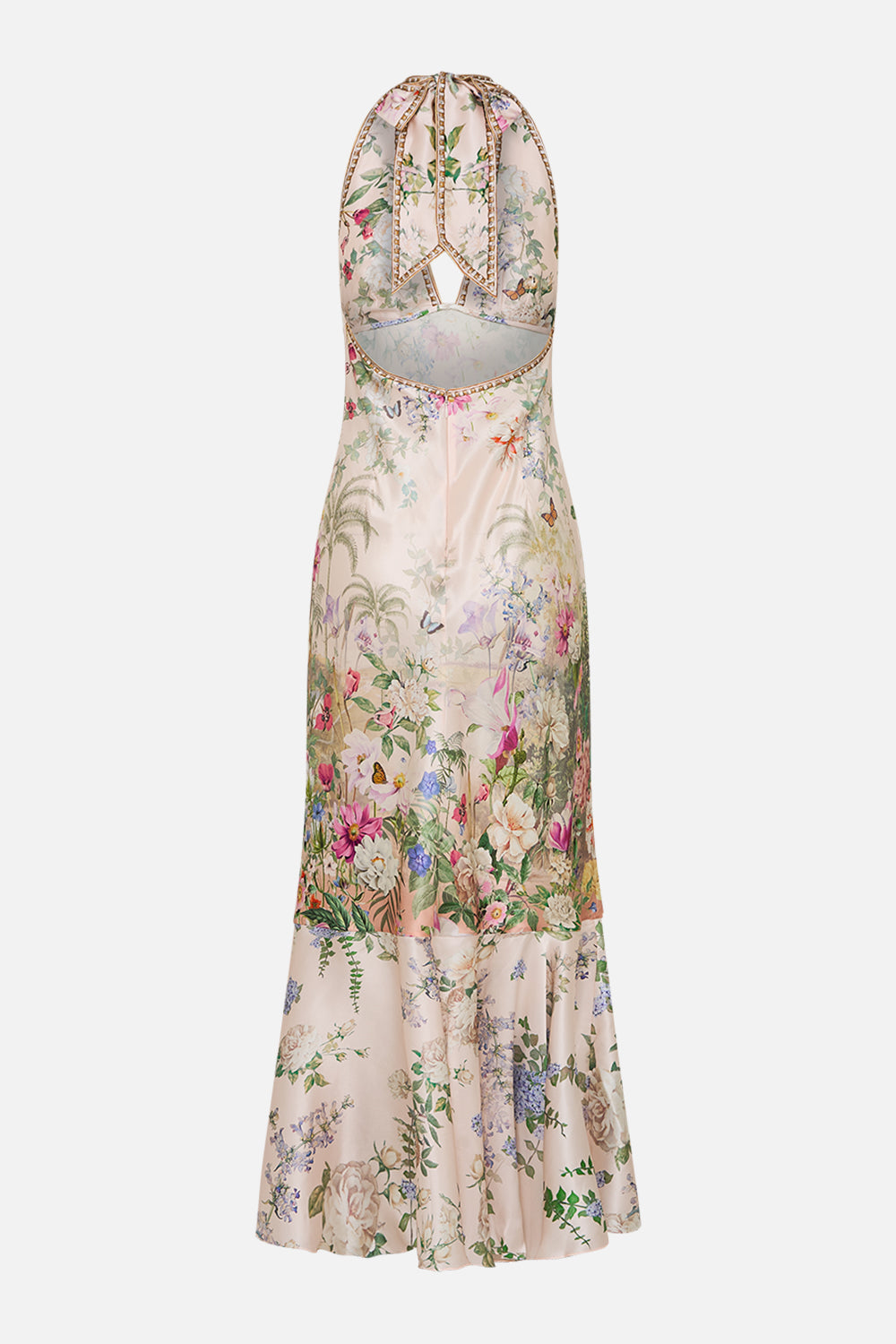 The Palacio Playground Bias Halter Dress With Ruffle Hem