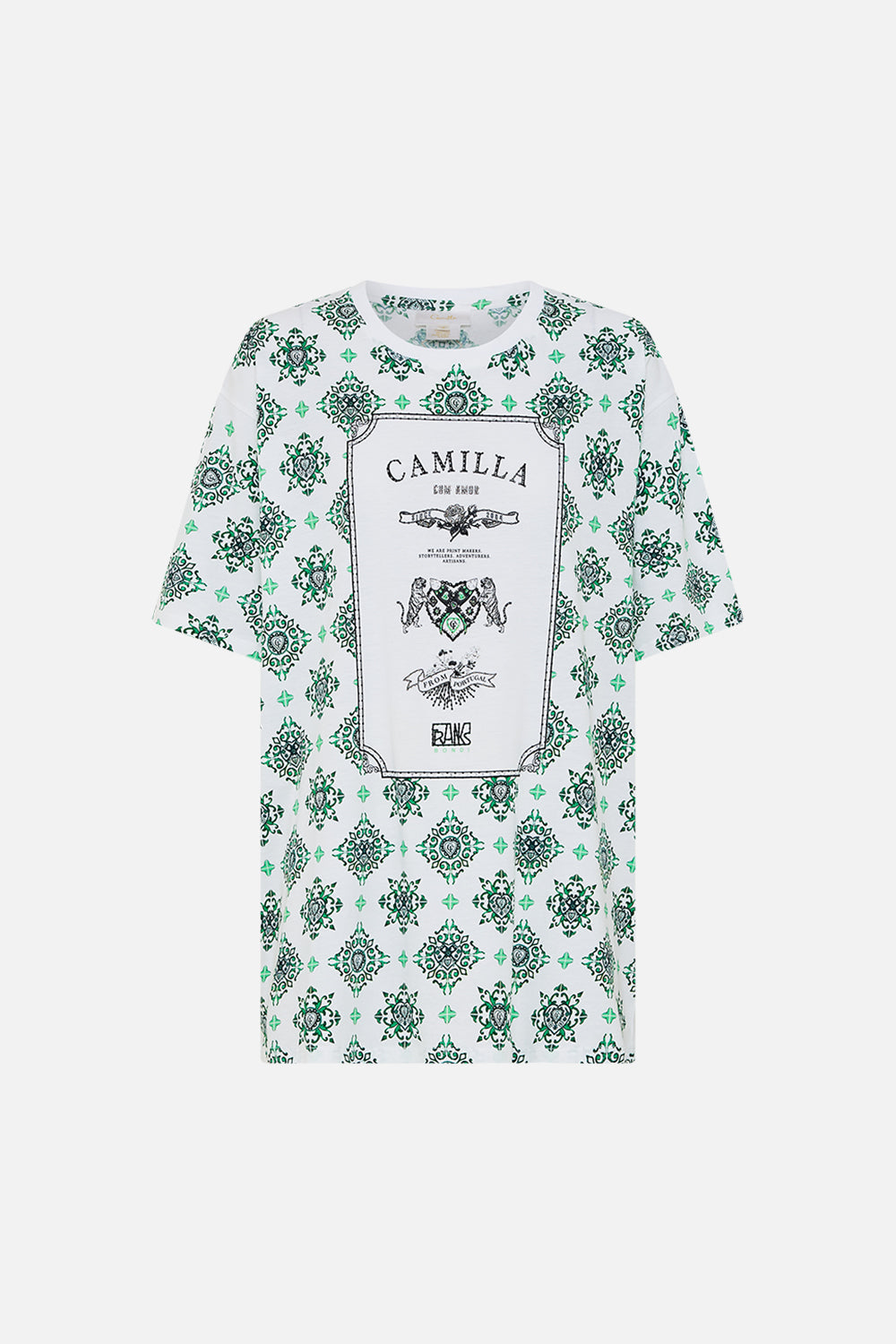 OVERSIZED BAND TEE - GREEN/ WHITE CORRIDOR OF CALM