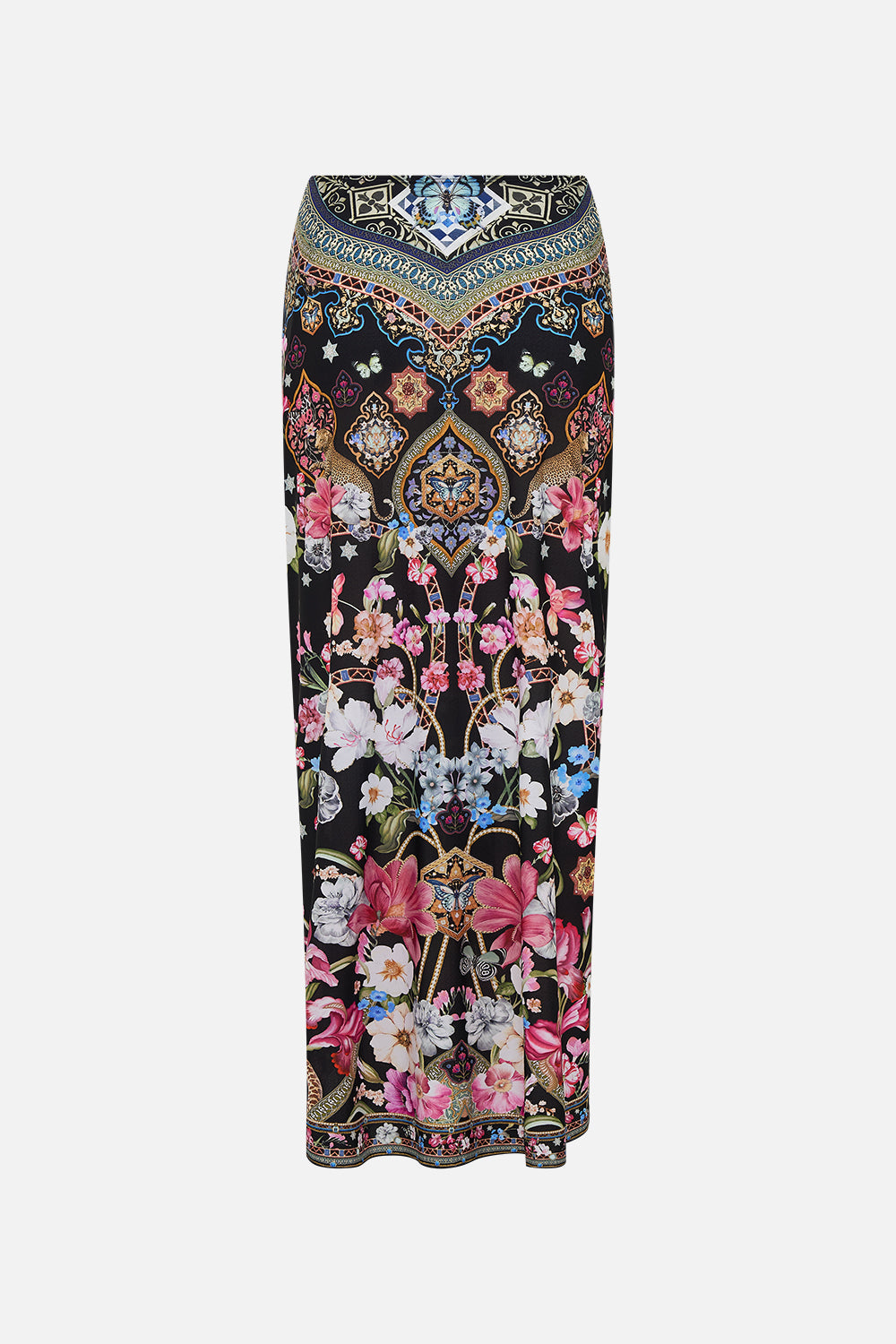 LAYERED LONG SARONG WITH FRONT TIE MIDNIGHT IN MONSERRATE