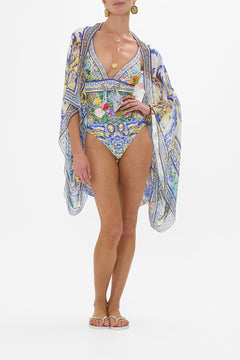 CAMILLA Silk Shrug in Wall To Wall Wonders print