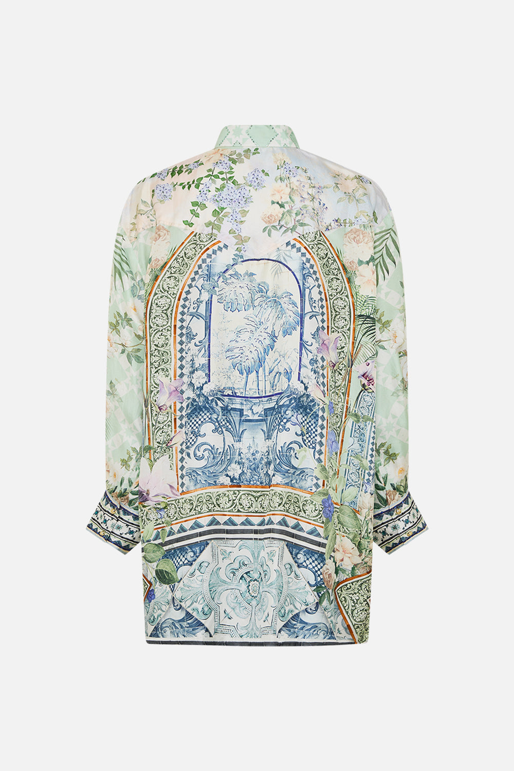 LONG LINE SHIRT WITH YOKE AND BUTTON DETAIL JARDIM PARTY