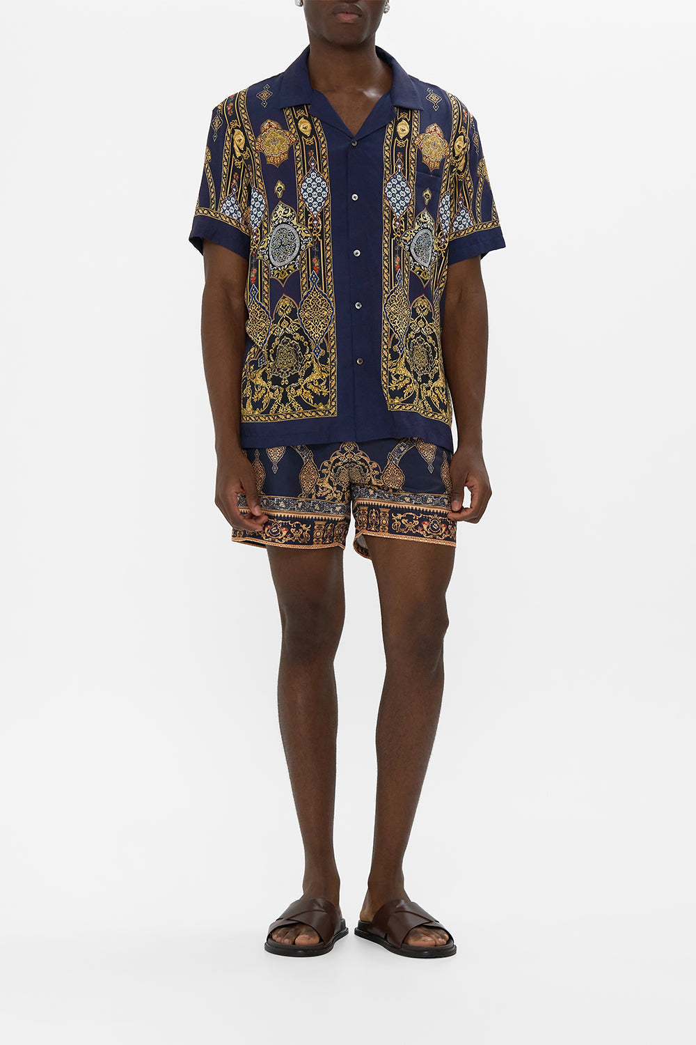 The CAMILLA short sleeve camp collared shirt from our print the imperial gate