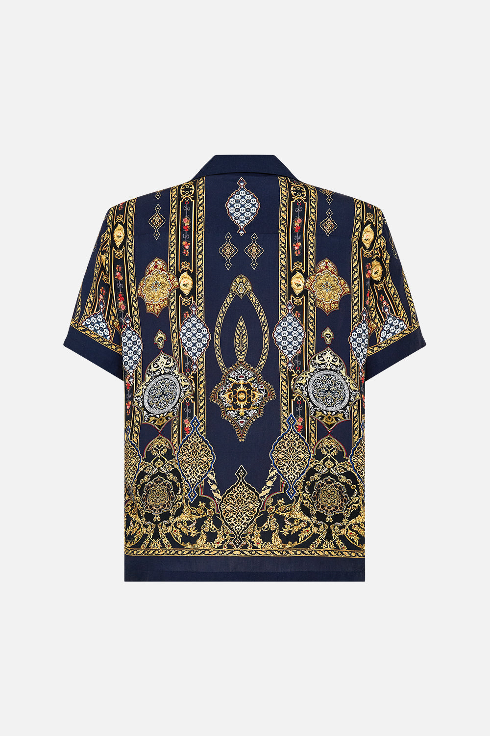 The CAMILLA SHORT SLEEVE CAMP COLLARED SHIRT THE IMPERIAL GATE in our  print.