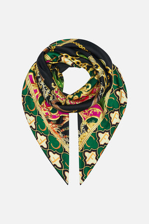 Product view of CAMILLA silk square scarf in Jealousy And Jewels print