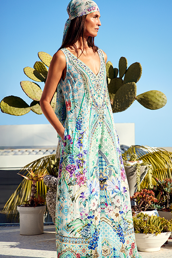 V NECK KAFTAN WITH TIES SUNRISE IN SINTRA