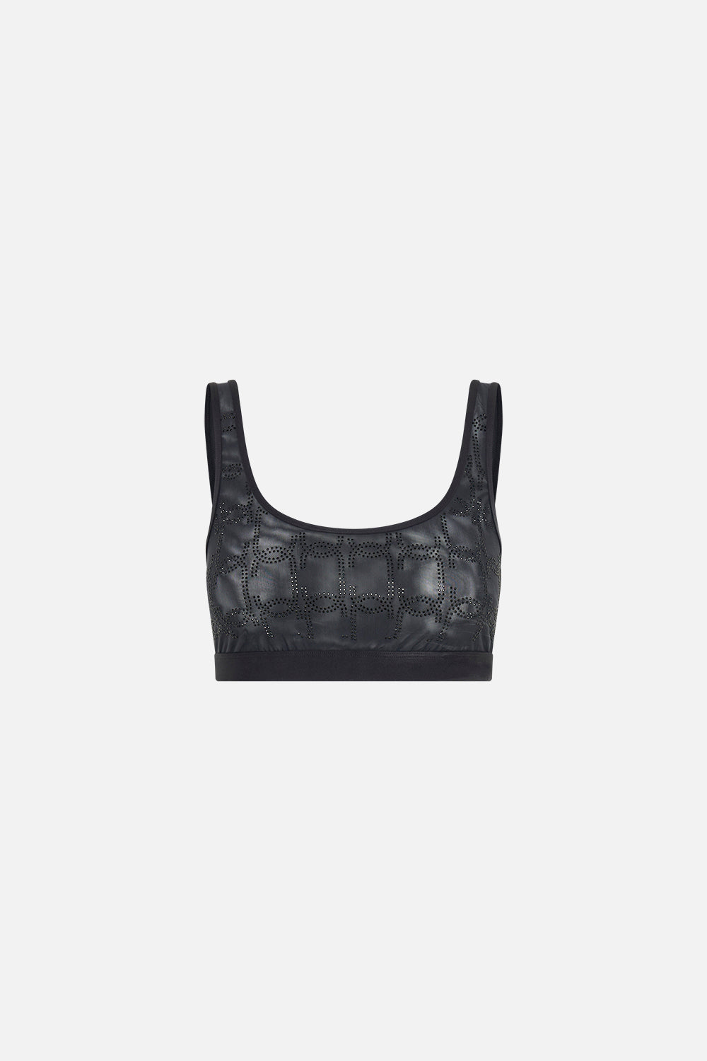 CAMILLA mesh crop in black 