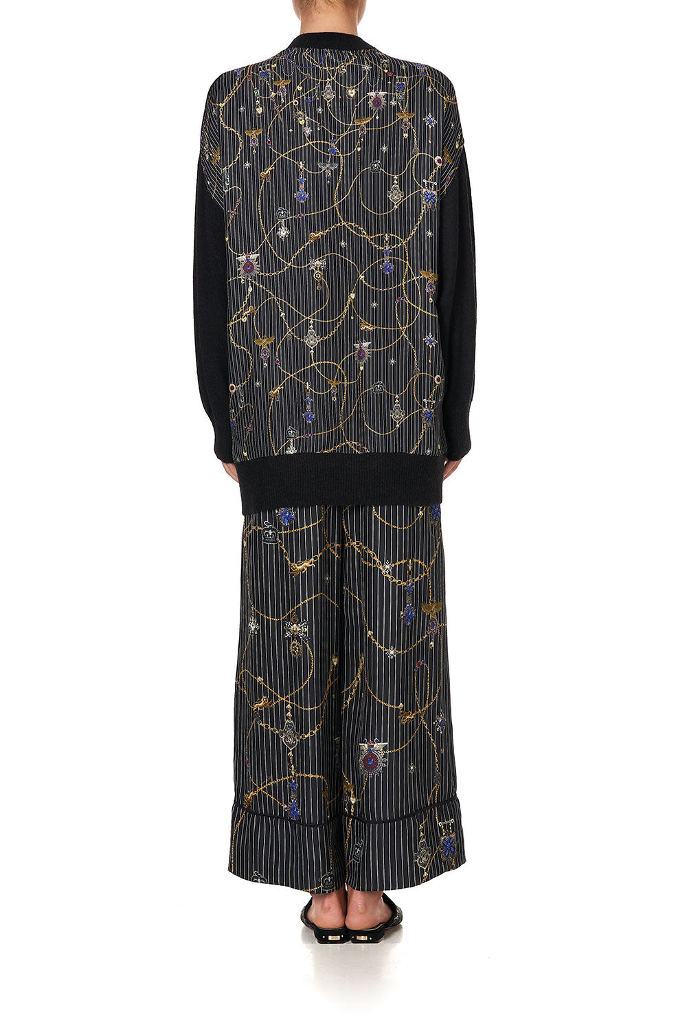 SILK BACK LONG LINE KNIT CARDIGAN PUNK OF PRIMROSE