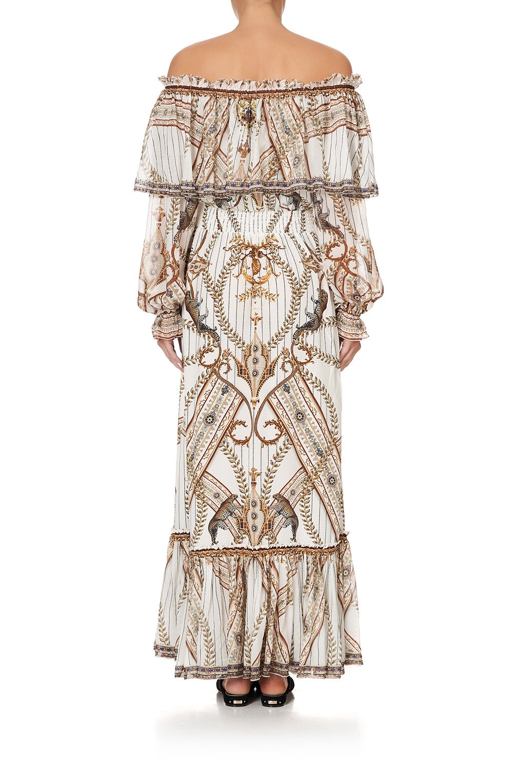 RUFFLE HEM LONG DRESS MIND YOUR MANOR