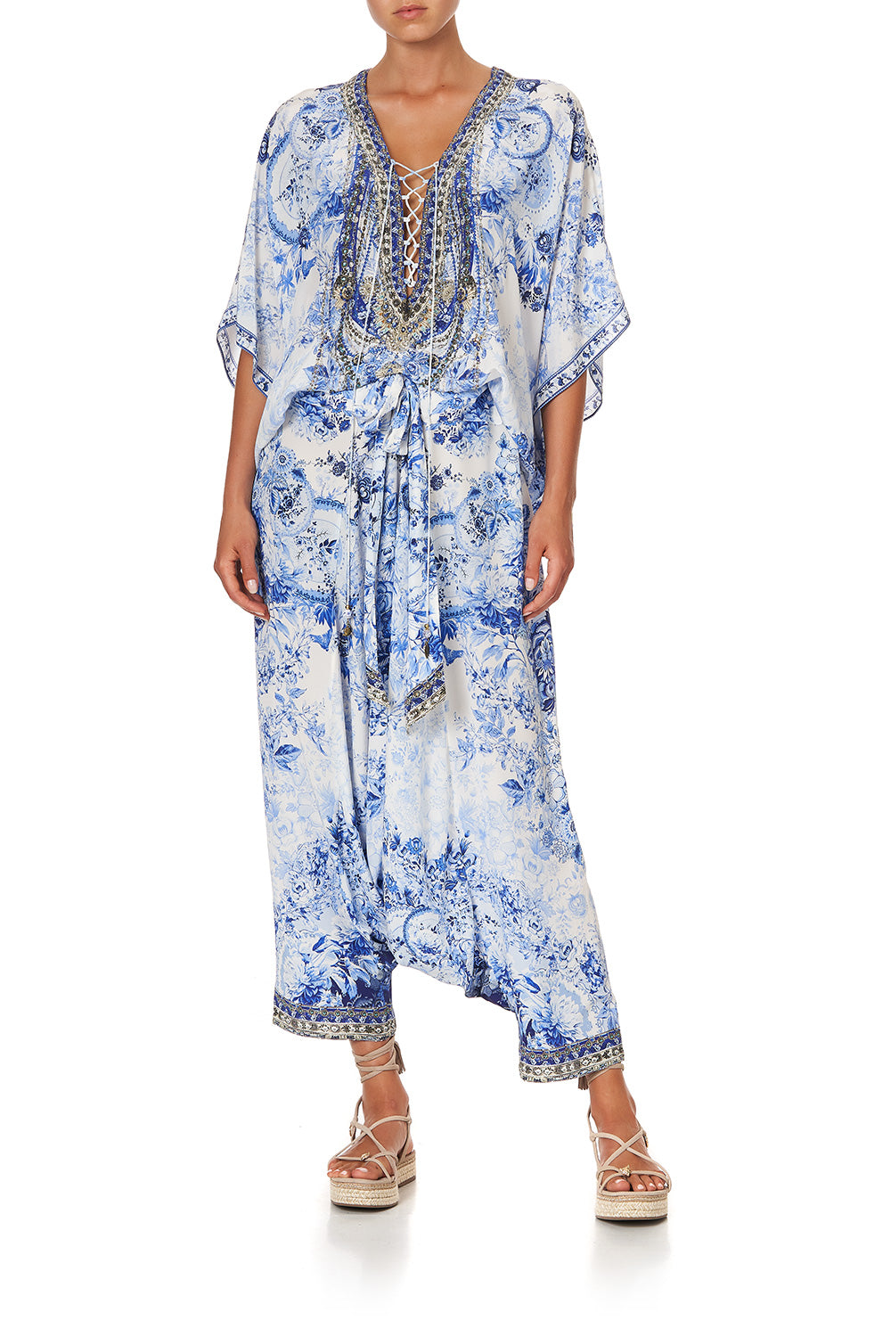 SHORT LACE UP KAFTAN HIGH TEA