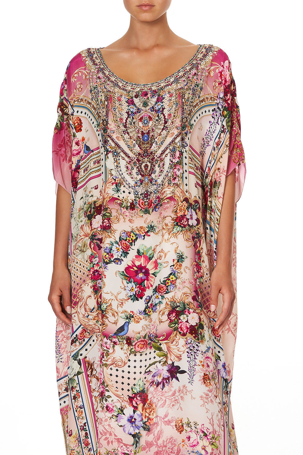 ROUND NECK KAFTAN SUMMONED BY A ROSE