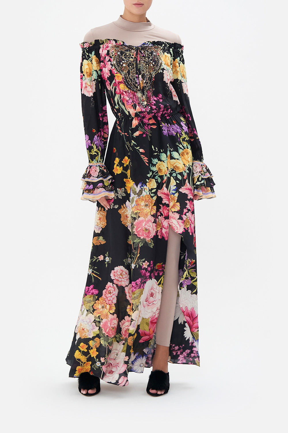 DROP SHOULDER SPLIT DRESS LIBERTINE LADY