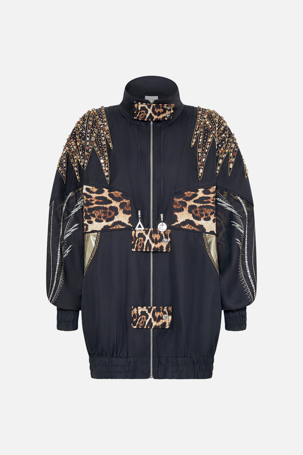 Product view of CAMILLA animal print jacket in Chaos In The Cosmos print