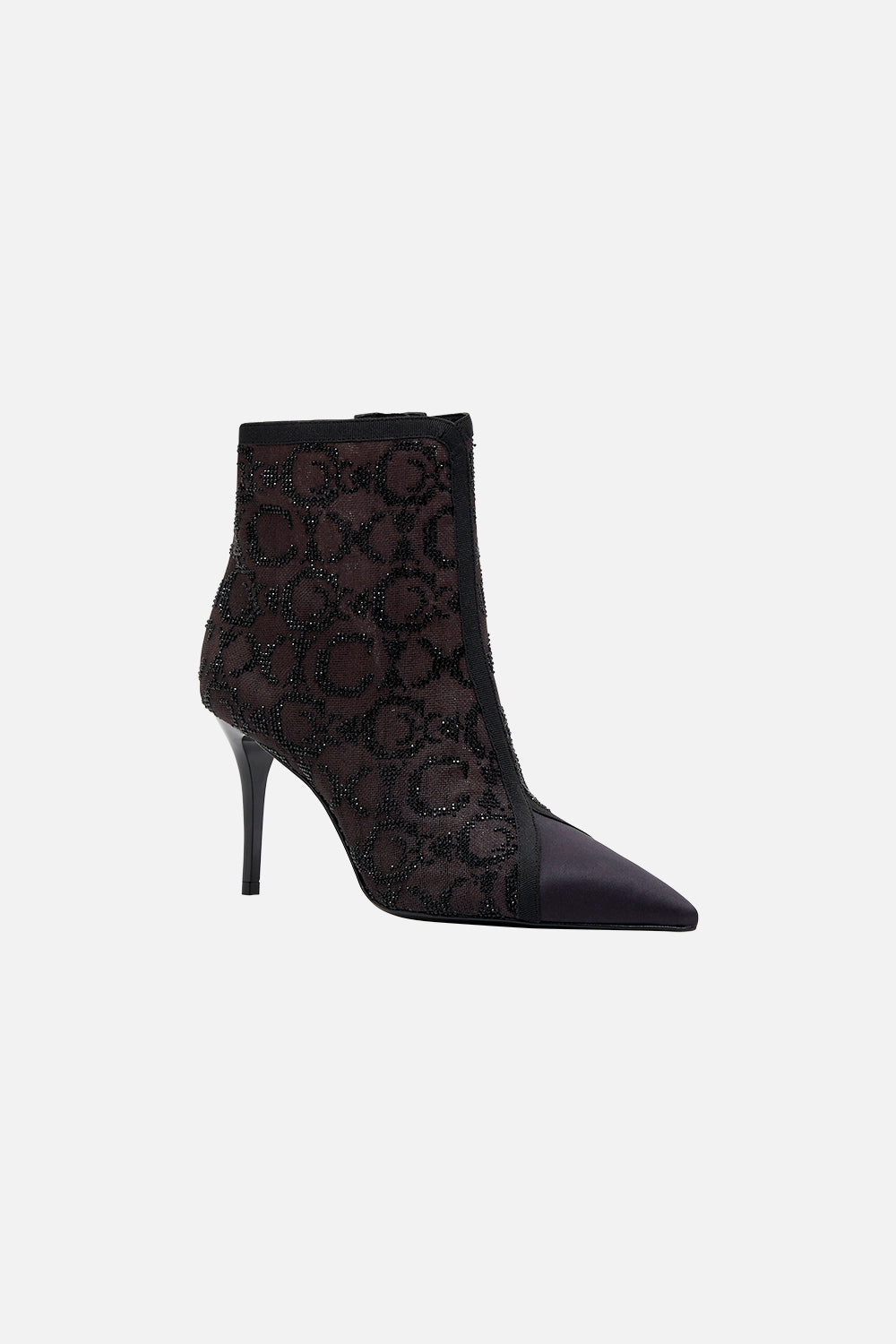 NATALIE HEEL MESH BOOT SOLID BLACK