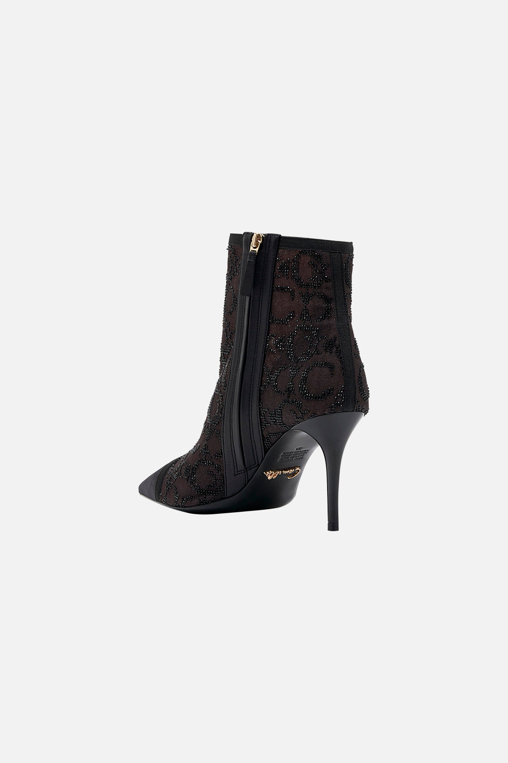 NATALIE HEEL MESH BOOT SOLID BLACK