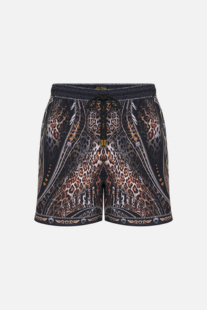 Product view of Hotel Franks by CAMILLA mens elastic waist boardshorts in Chaos In The Cosmos animal print 