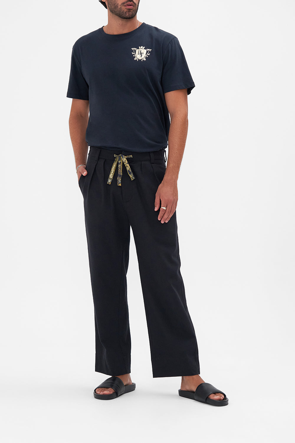CAMILLA mens black pants in The Night Is Noir