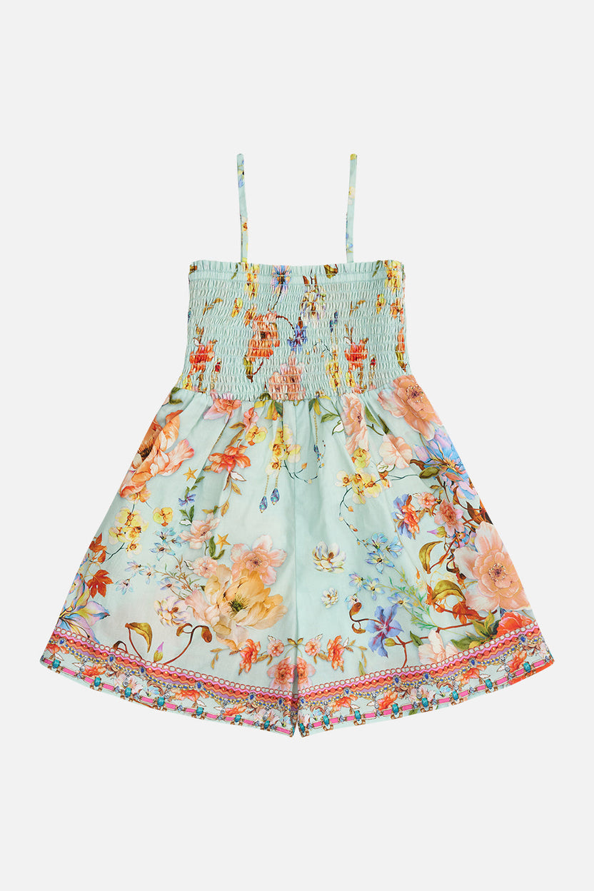 KIDS PLAYSUIT WITH FRILL SLEEVE 12-14 DOWN THE GARDEN PATH