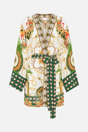 Product view of CAMILLA silk kimono in My Sweet Devotion print