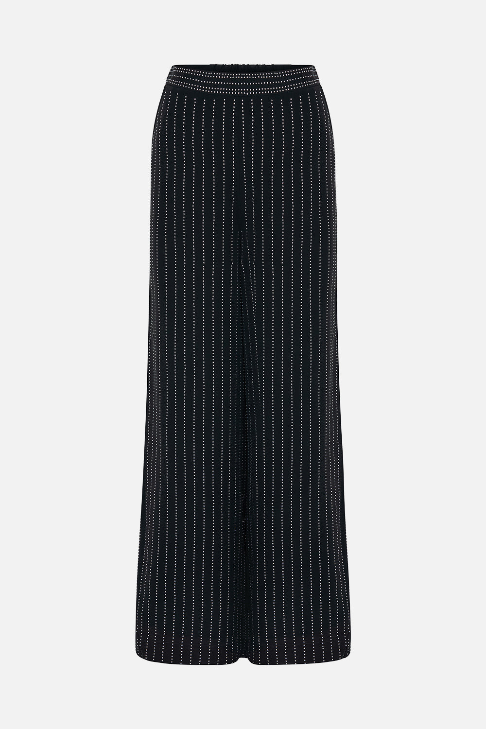 Product view of CAMILLA floral silk pants in Curtain Call Chaos print 