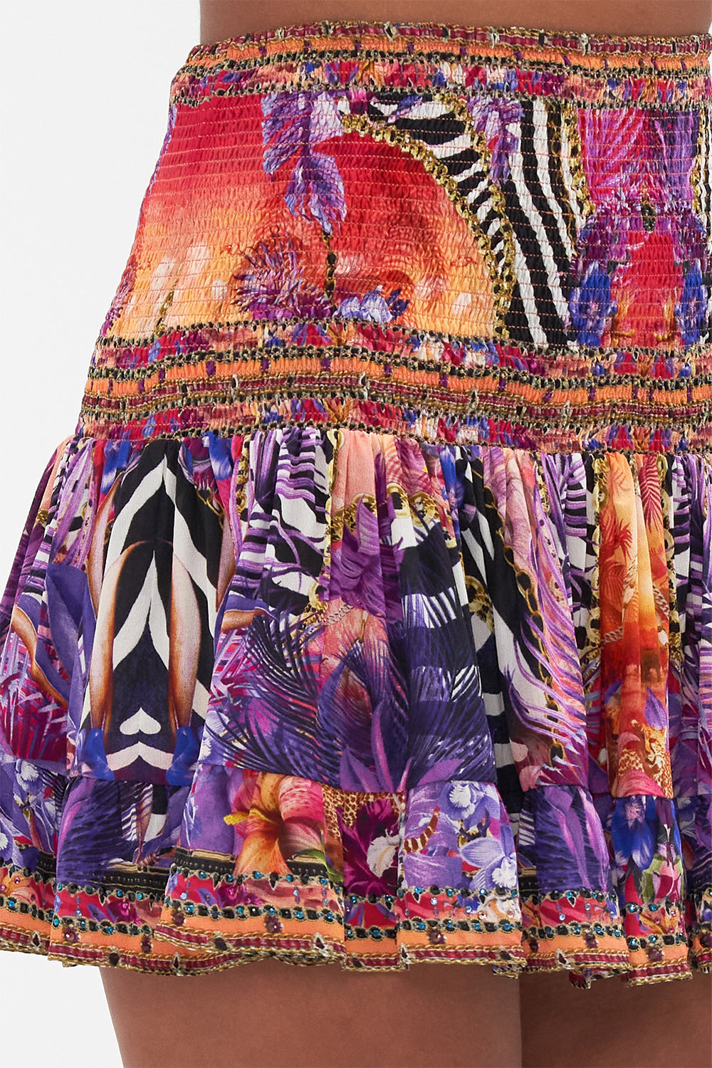 SHORT SHIRRED SKIRT WILD LOVING