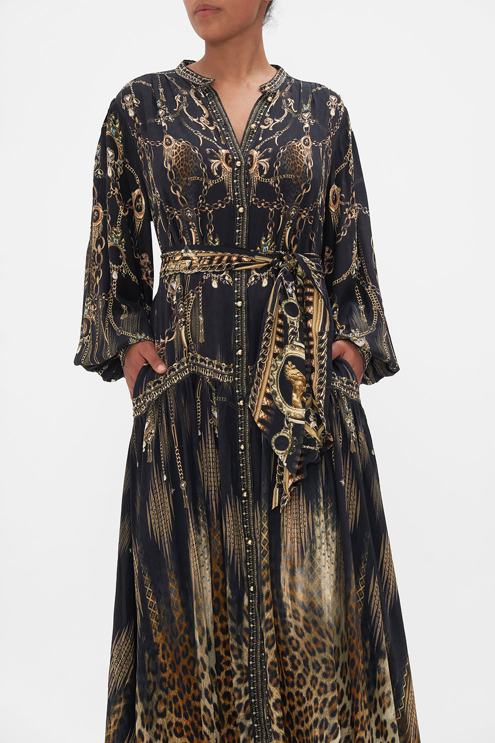 BUTTON THROUGH DRESS WITH YOKE JUNGLE DREAMING