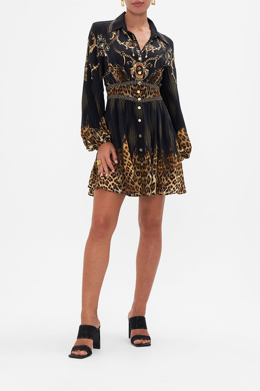 CAMILLA Women Shaped Waistband Dress with Ruffle Sleeve - Monserrate Magic main image 1