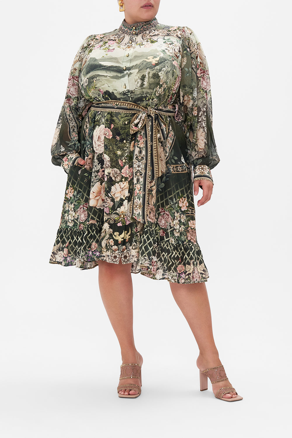 DROP SLEEVE SHIRT DRESS GARDEN OF GOOD FORTUNE