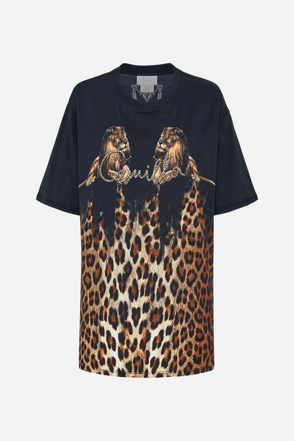 ORGANIC COTTON OVERSIZE BAND TEE - PRINTED JUNGLE DREAMING