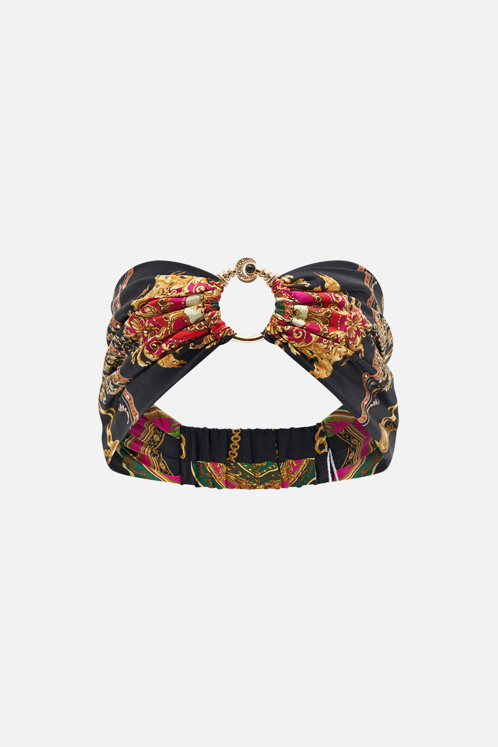 Product view of CAMILLA silk ring detail headband Jealousy And Jewels  print 