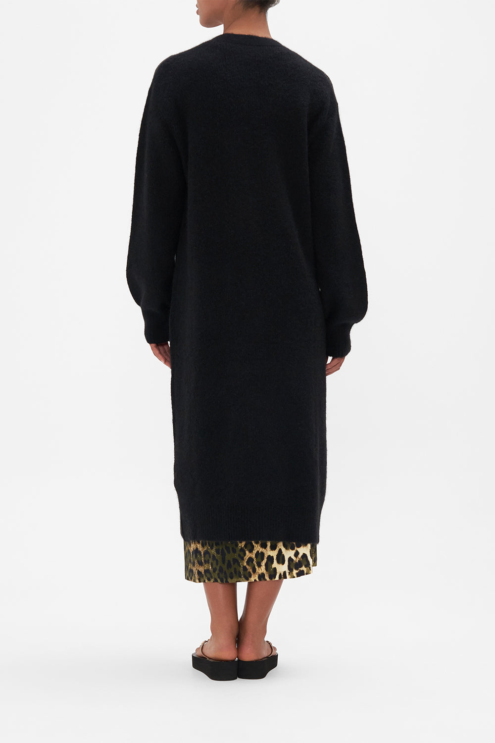 KNIT LONG COCOON CARDIGAN LIONS MANE