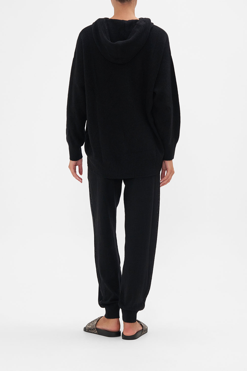 WOOL CASHMERE BLEND KNIT HOODIE LIONS MANE