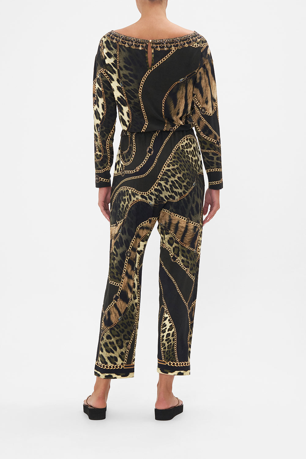 Camilla - Twist Front Jersey Jumpsuit in Tame My Tiger – Viva O Sol