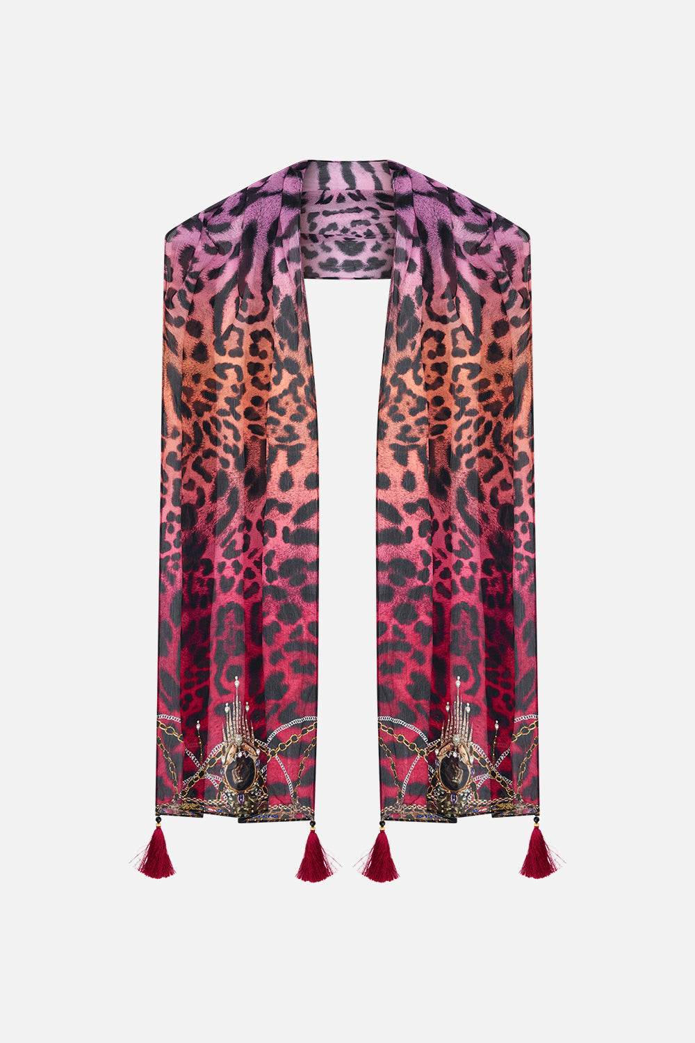 Product view of CAMILLA long silk scarf in Wild Loving print