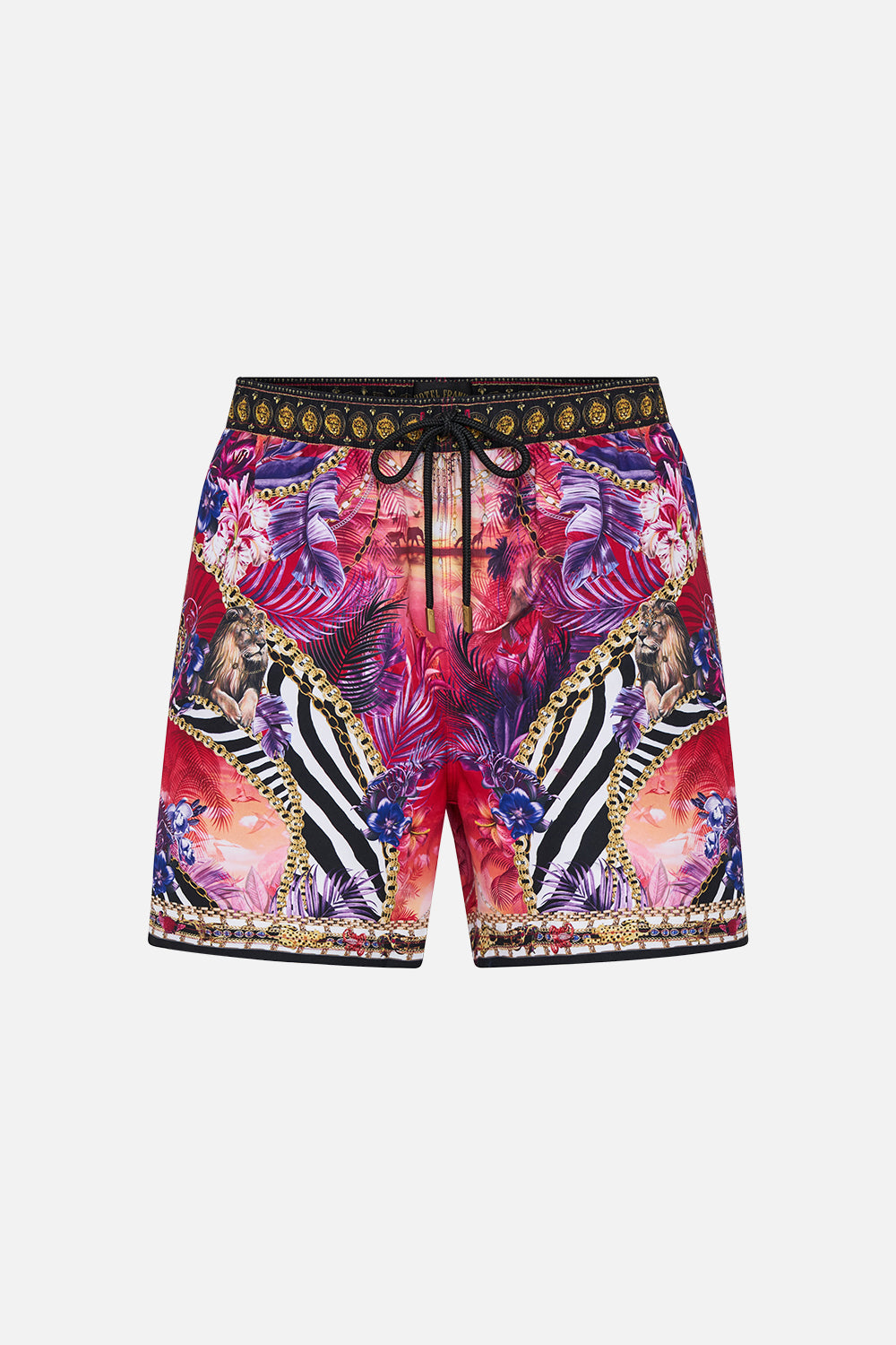 Product view of Hotel Franks by CAMILLA mens tropical print boardshorts in Wild Loving print