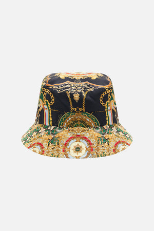 Detail view of Hotel Franks By CAMILLA mens reversible bucket hat in Jealousy And Jewels print