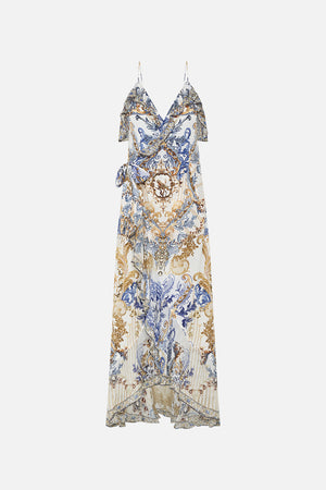 Product view of CAMILLA silk wrap dress in Soul Searching  print