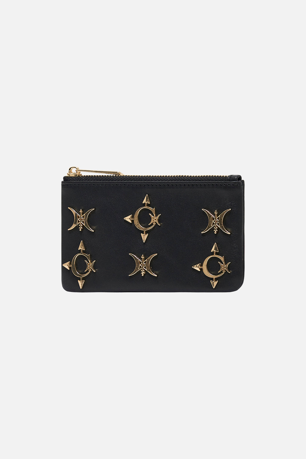 ZIPPED CARDHOLDER POUCH SOLID BLACK