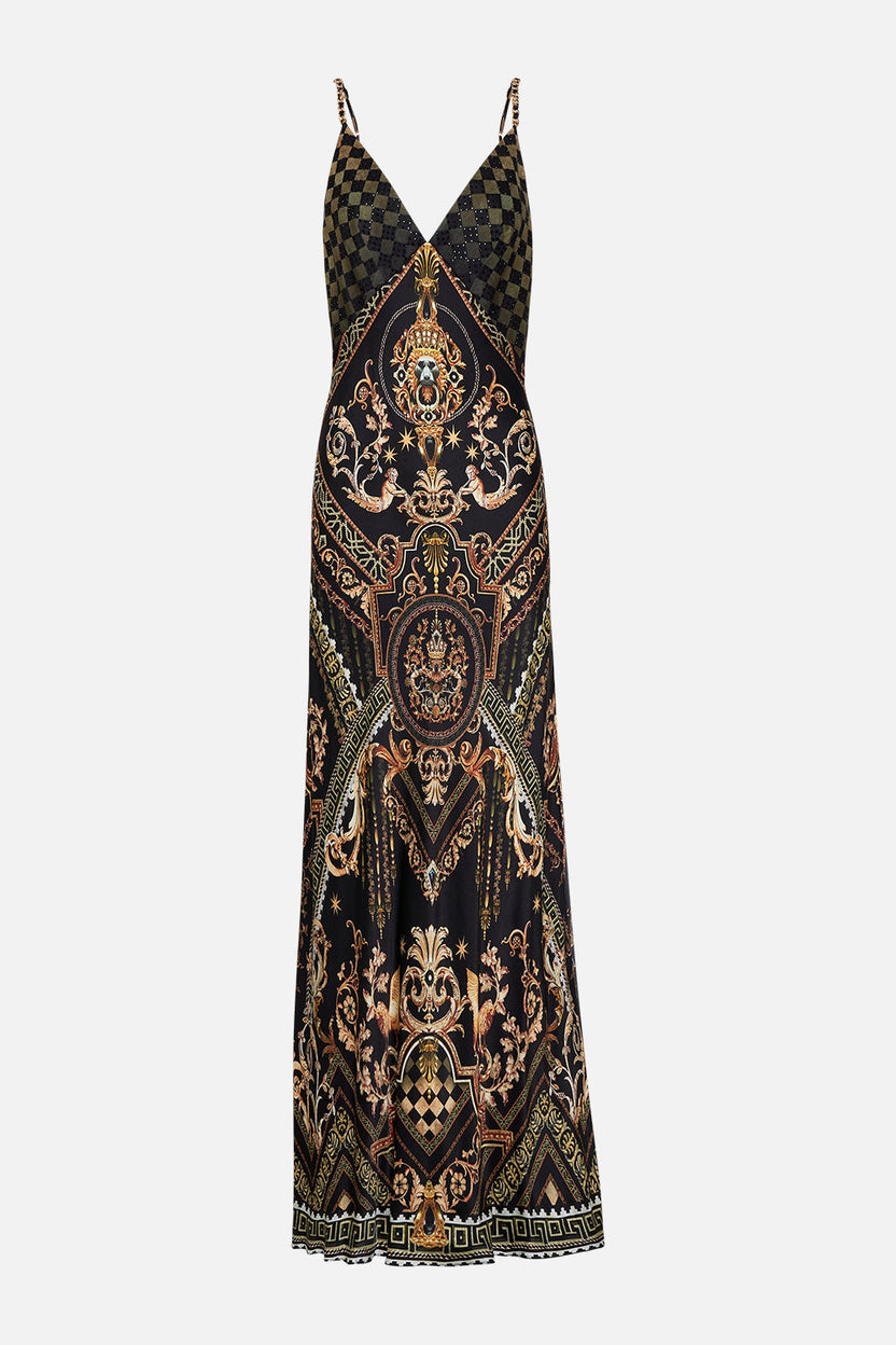 PLUNGE V GATHERED HALTER ONE PIECE DUOMO DYNASTY