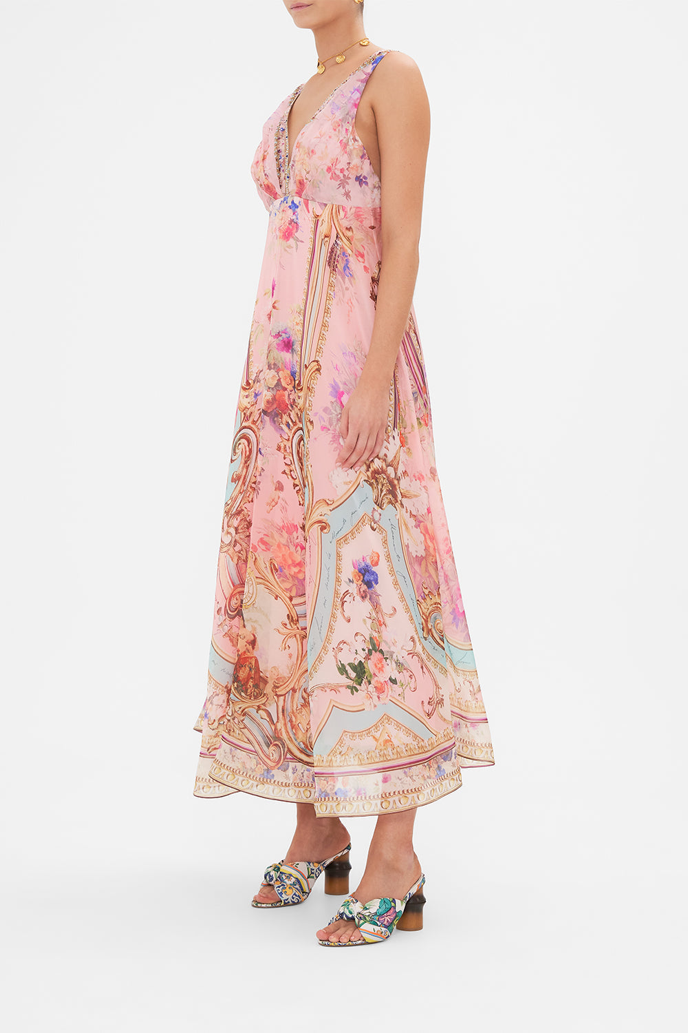 PLUNGE NECK MAXI DRESS LETTERS FROM THE PINK ROOM